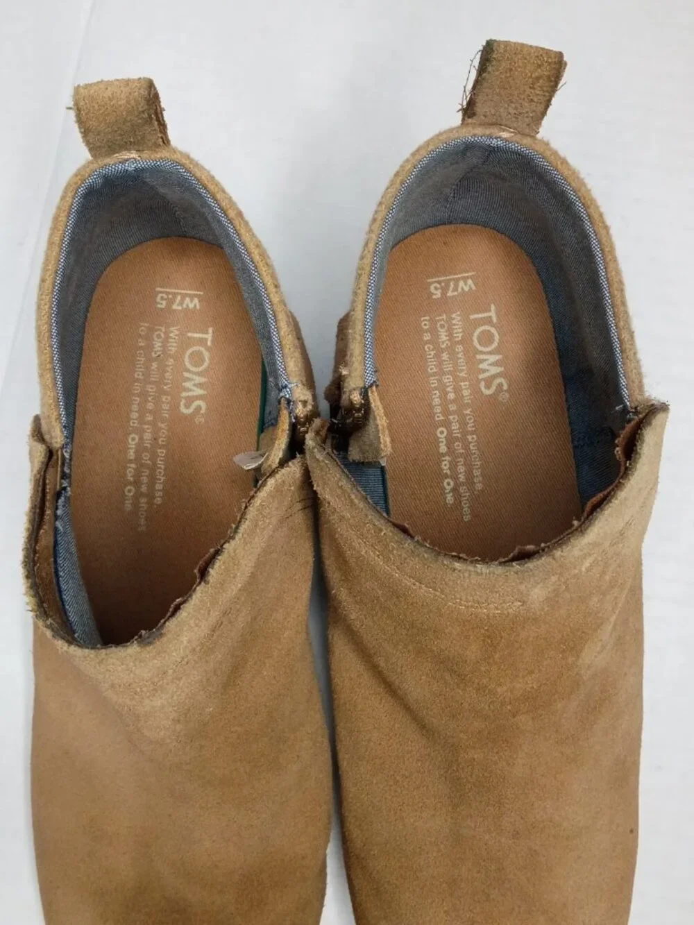 TOMS Deia Suede Ankle Booties Toffee Brown Women’s Size 7.5 - Picture 7 of 7